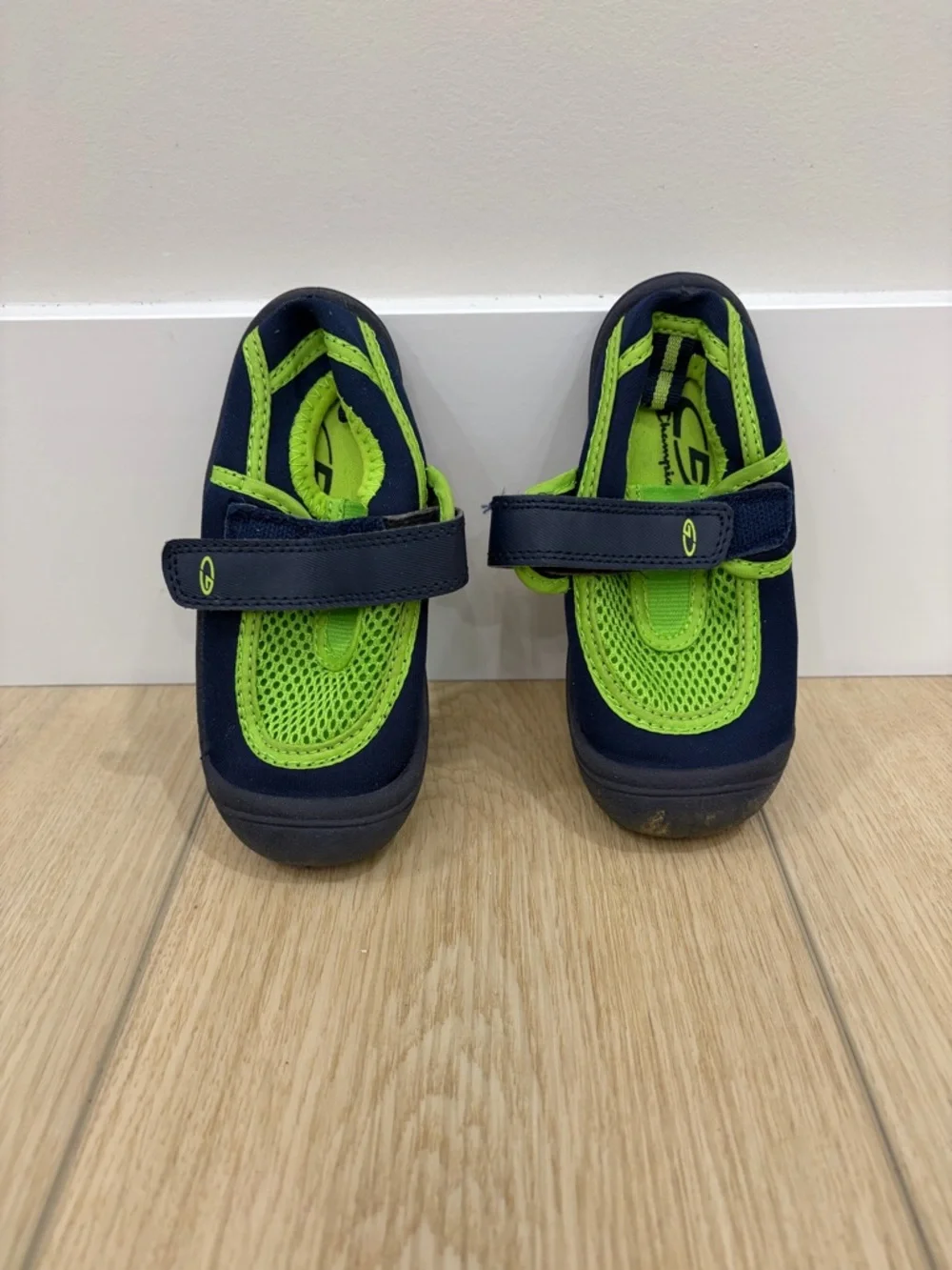 Kids Beach Summer Navy and Lime Green Water Shoes - Lightweight Slip-On